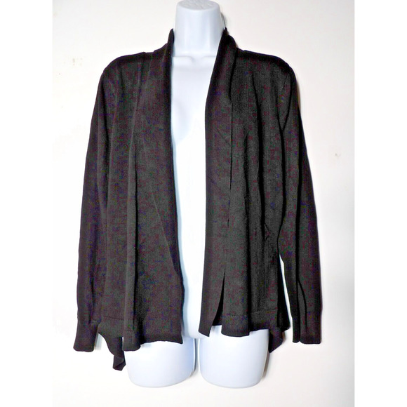 Love Scarlett Cardigan Sweater Black Womens Large Open Style Minimalist Capsule - Picture 1 of 11